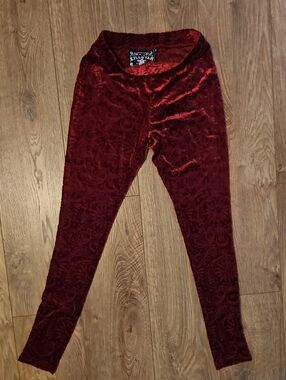 Killstar Burgundy Velvet  Leggings